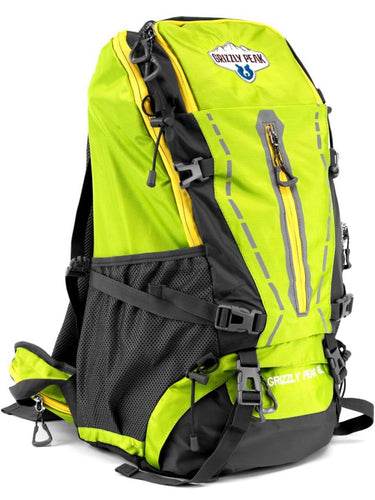 45L Hiking and Camping Daypack Backpack with Ripstop Water-Resistant Nylon (Lime)