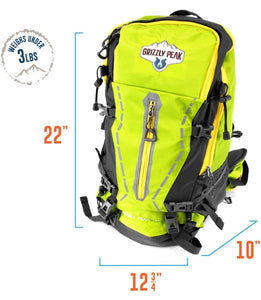 45L Hiking and Camping Daypack Backpack with Ripstop Water-Resistant Nylon (Lime)