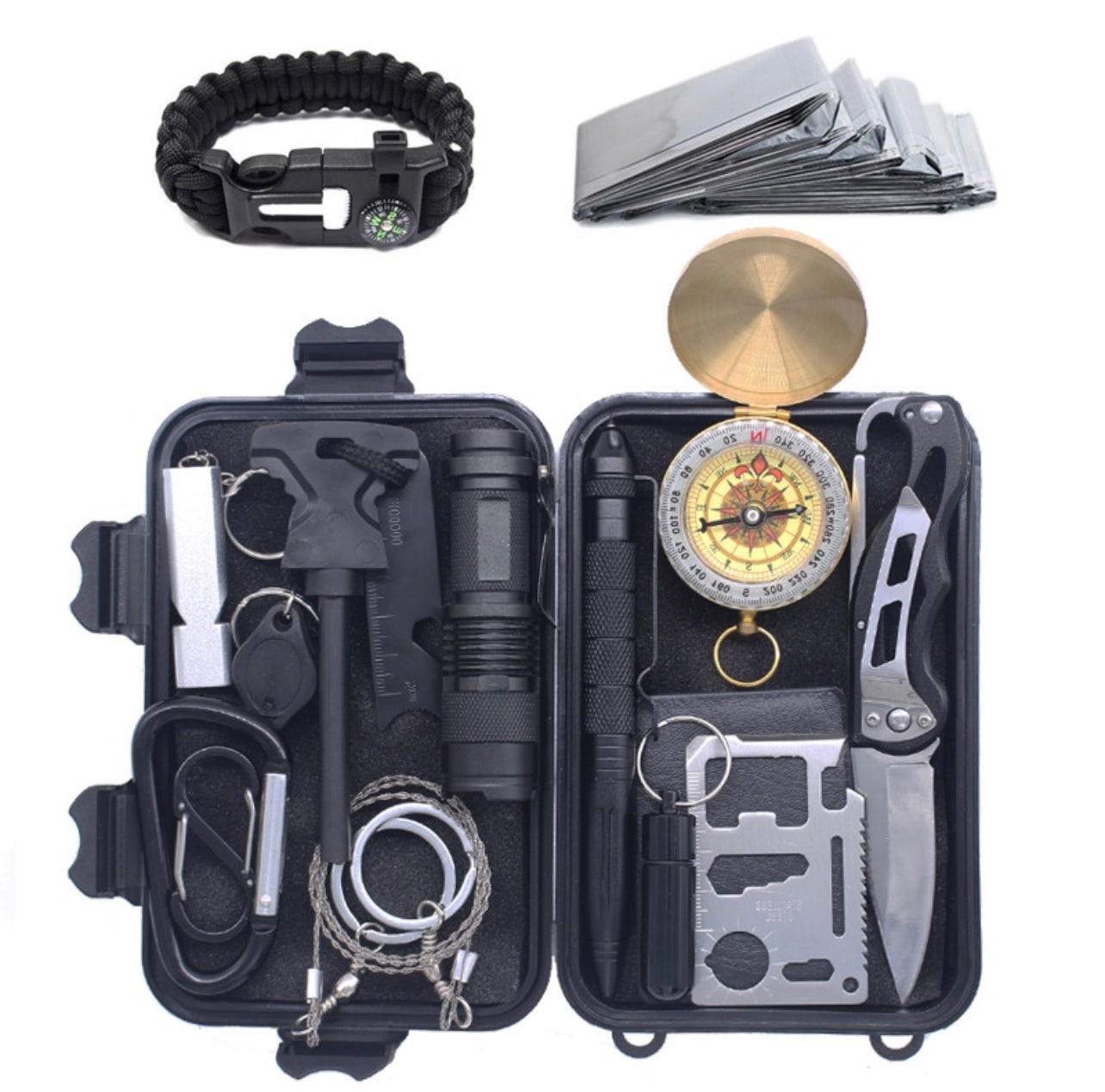 Survival Kit Tactical Outdoor Survival Kits - 12PC Essential Gear