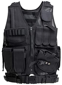Tactical Vest for Men-600D Encryption Polyester-Military Vest - Adjustable Lightweight Combat Vest (Non Plate Carrier)