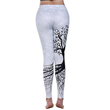Load image into Gallery viewer, High Waist Tree Printed Leggings - Fitness Yoga Pants - White
