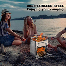 Load image into Gallery viewer, Wood Burning Camp Stove - Folding Stainless Steel Grill, Portable for Backpacking