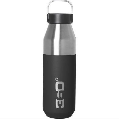 360 DEGREES Vacuum Insulated Narrow Mouth Water Bottle - 750 ml / 25 oz., Black